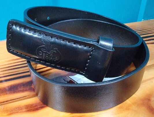 GEORGIA BOOT BLACK BUCKLE BELT