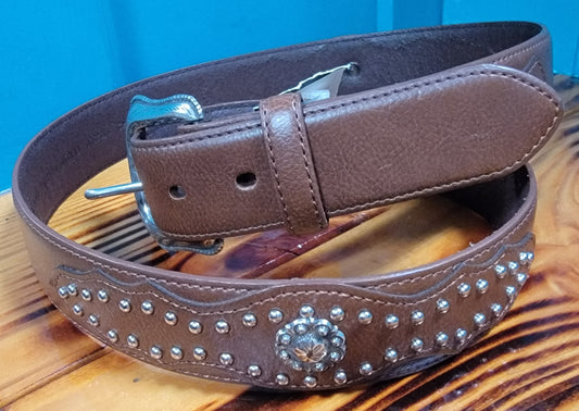 GEM-DANDY BROWN CONCHO BELT