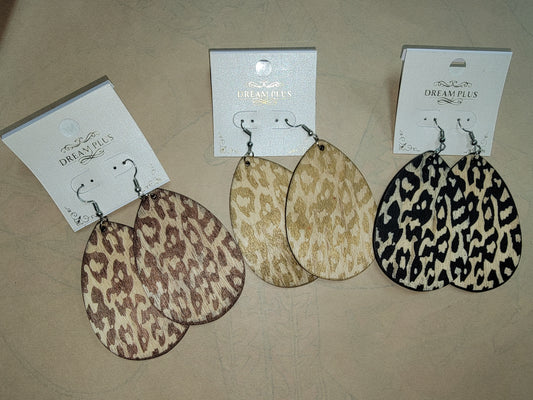 Cheetah Wooden Earrings