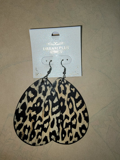 Cheetah Wooden Earrings