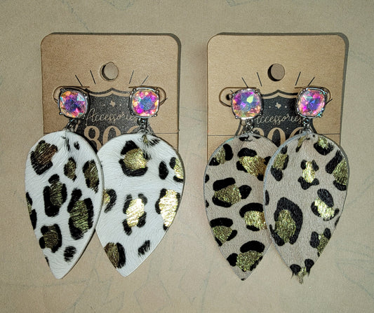 Leopard Dangle Earrings