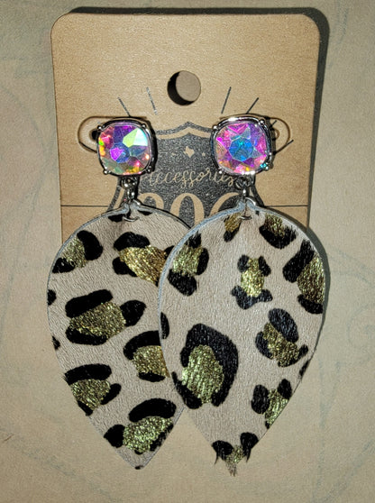Leopard Dangle Earrings