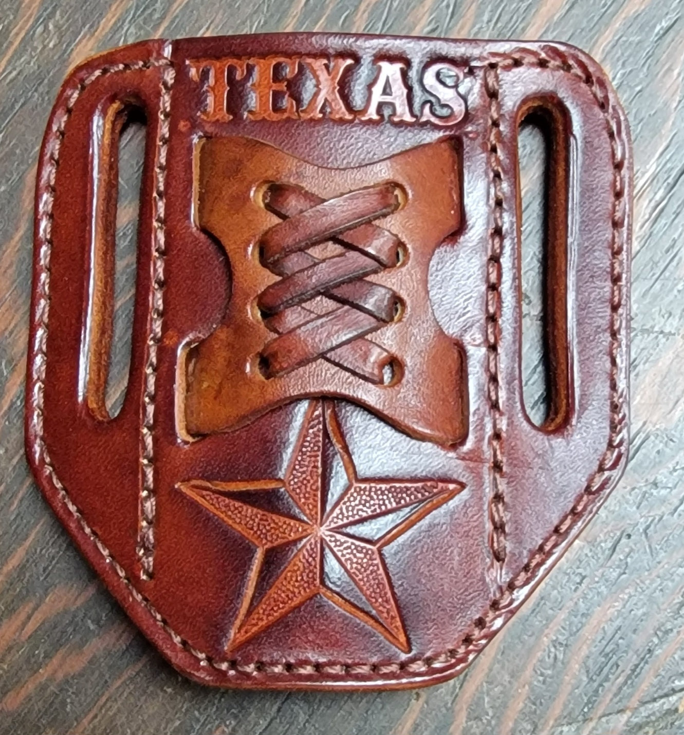 TEXAS LACE LEATHER KNIFE SHEATH
