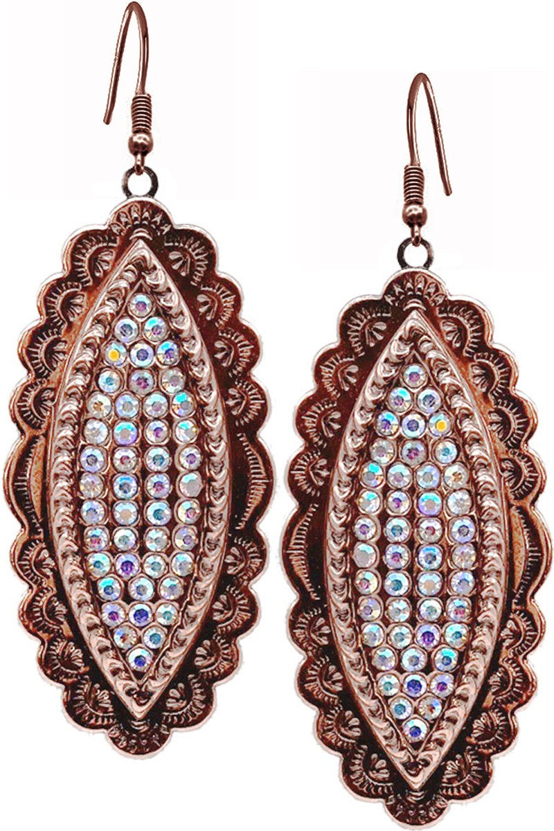 AZTEC RHINESTONE PAVE MARQUISE CASTING EARRING