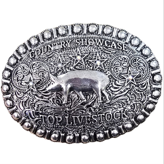 Country Showcase Top Swine Livestock Buckle