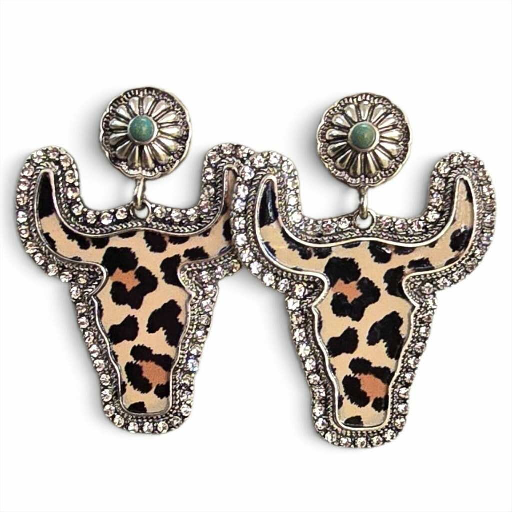 Leopard Longhorn Earrings