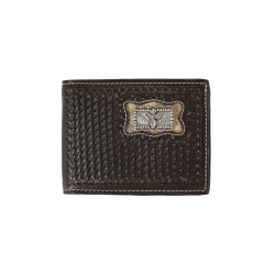 Brown Cross Calf Hair Bifold Wallet