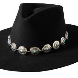 Silver & Turquoise Concho Hatband