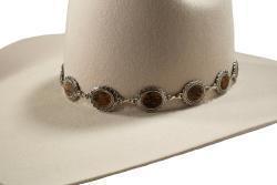 3D Brown Calf Hair Scalloped Hat Band