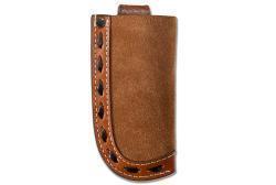 Brown Roughout Buck Lace Vertical Knife Sheath