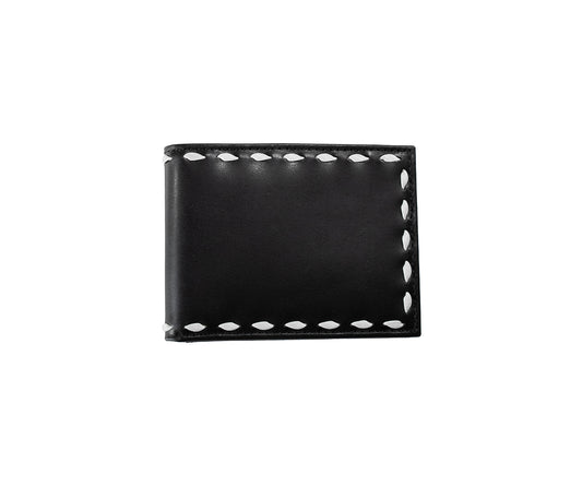 Smooth Black Buck Lace Bifold Wallet