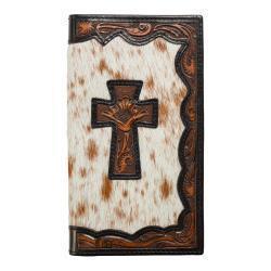 Calf Hair Brown Cross Rodeo Wallet