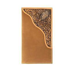 3D Brown Floral Embossed Cross Concho Rodeo Wallet