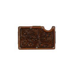 3D Brown Embossed Scroll Smart Style Wallet