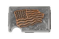 Copper Flag Silver Scroll Smart Wallet