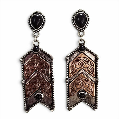 Silver & Bronze Arrow Earrings
