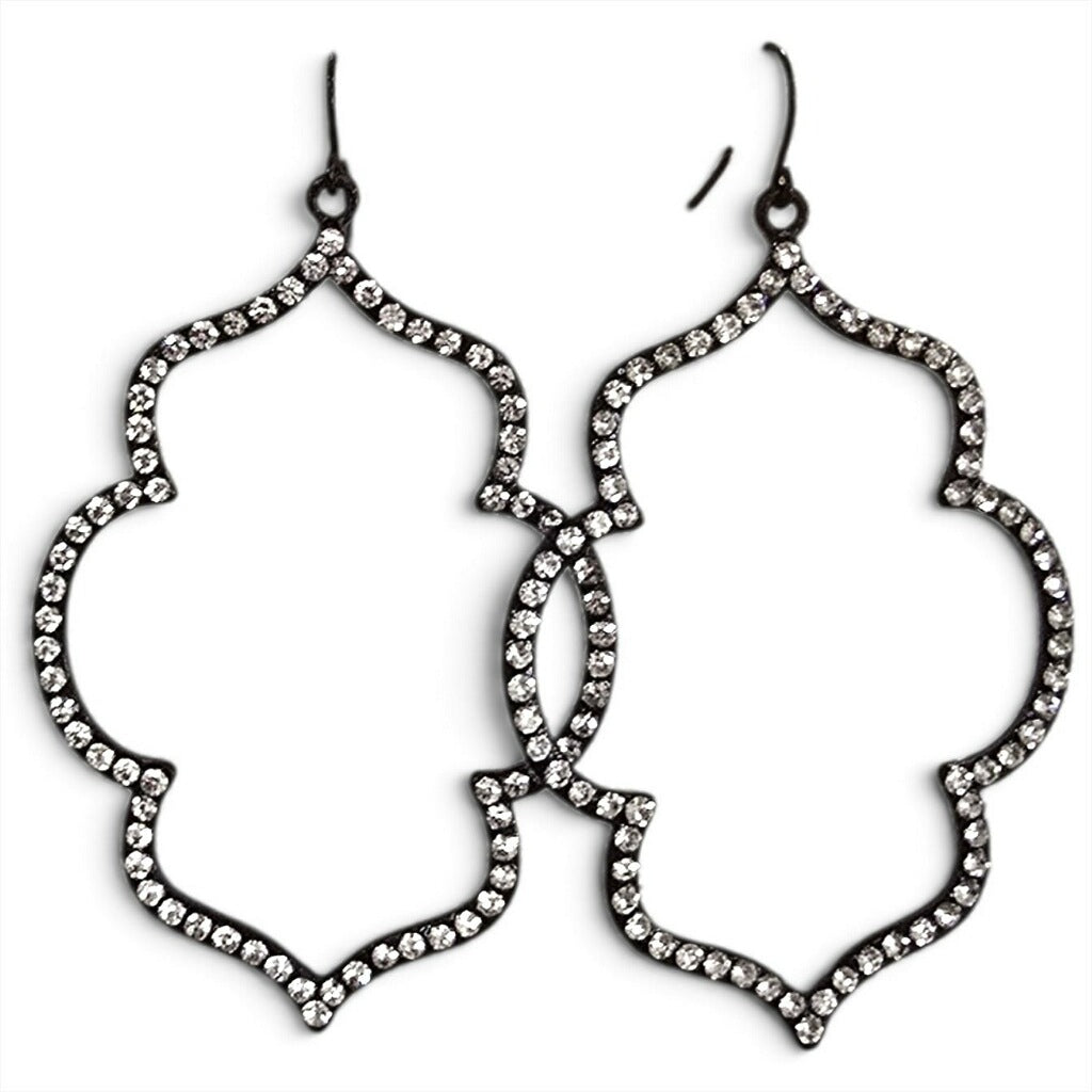 Rhinestone Curve Earrings