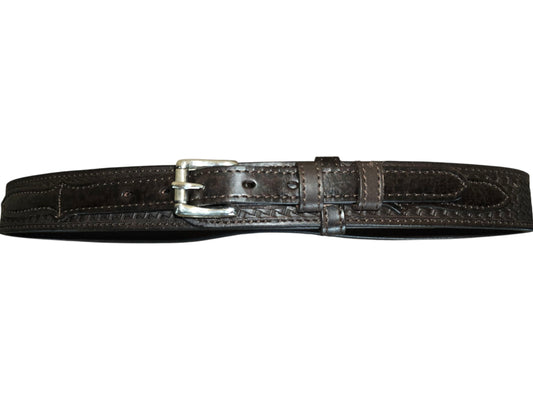 Brown Leather Basket Weave Ranger Belt