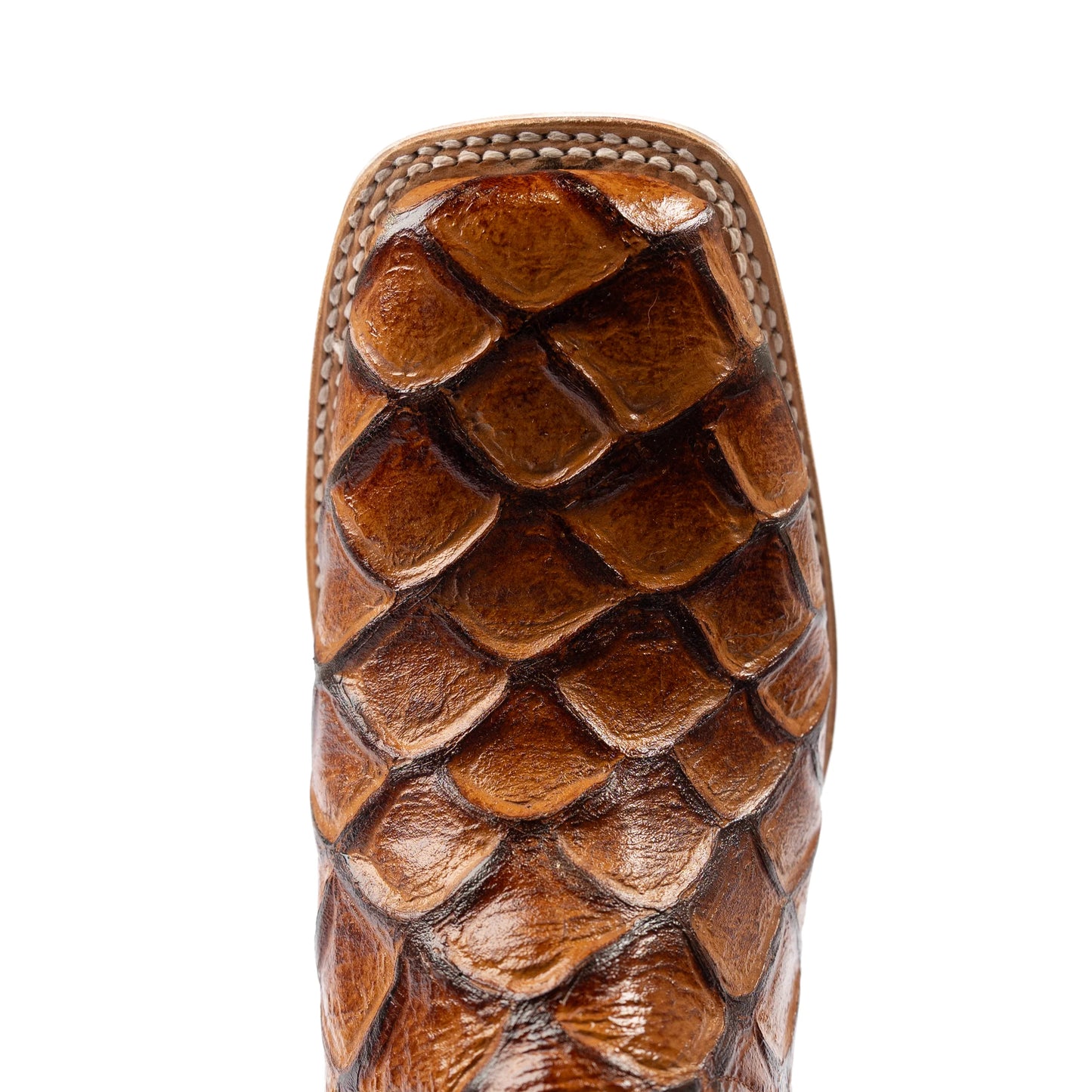 Cowtown Men's Pirarucu Embroidered Cognac Western Boot