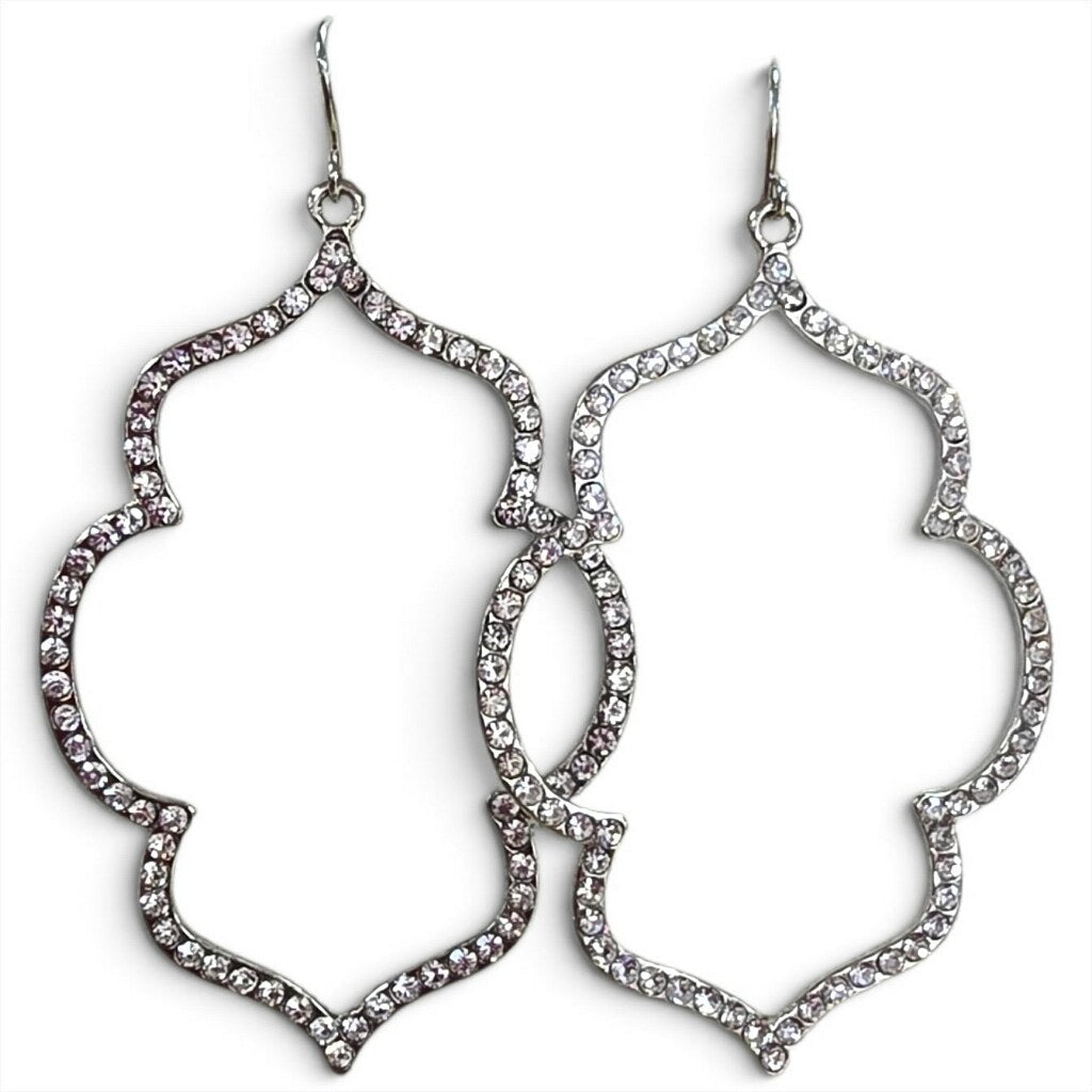 Rhinestone Curve Earrings