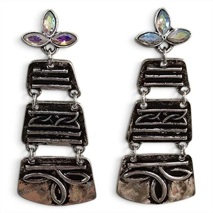 Floral Gem Boot Stitch Earrings