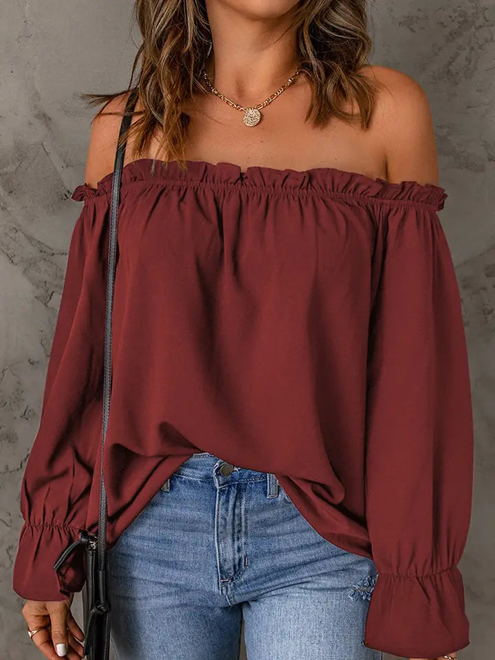 Stylish Casual Sexy Off-The-Shoulder Top