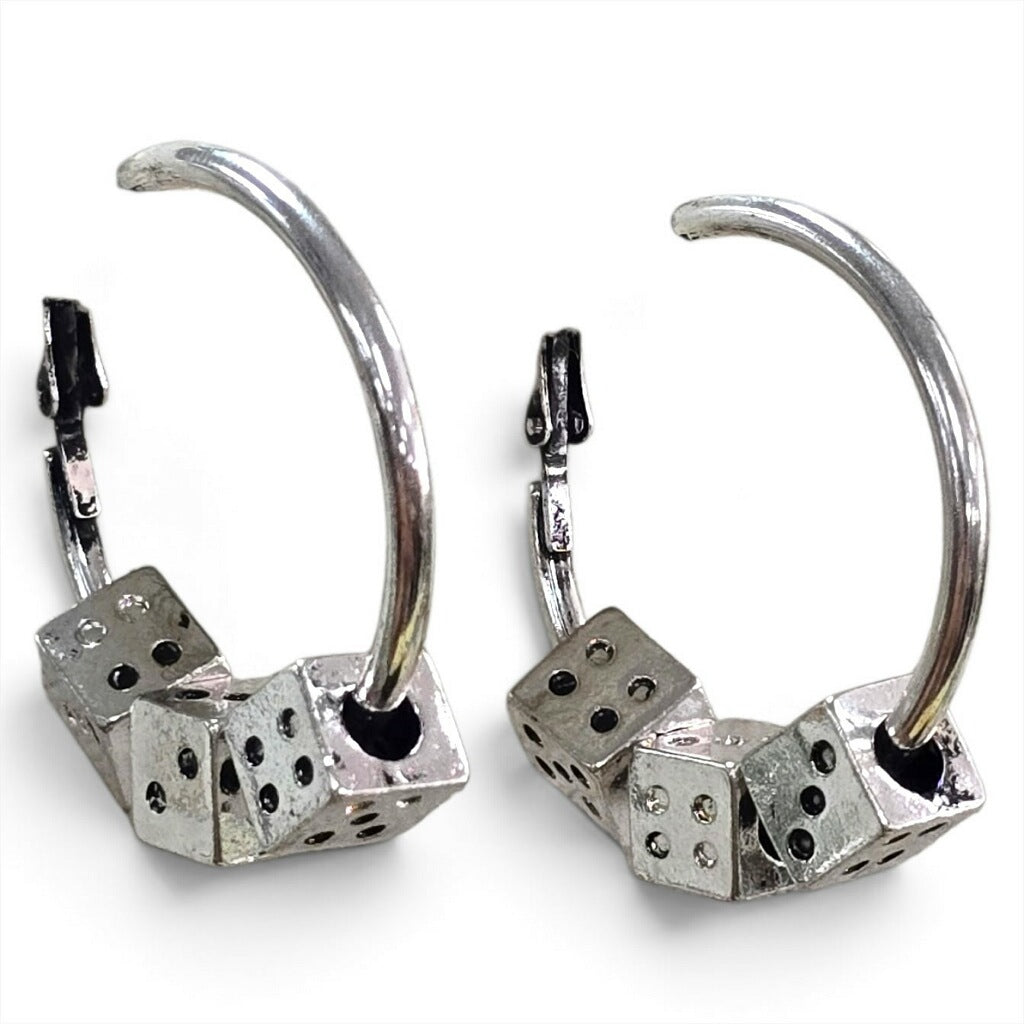 Dice Hoop Earrings