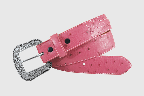 Wrangler Girl's Pink Ostrich Belt