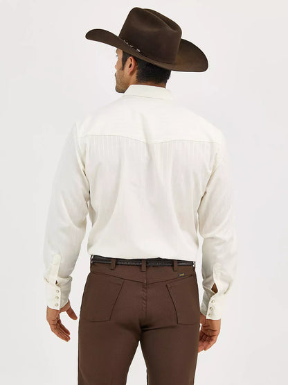 Wrangler Men's Cream Sport Western Snap Shirt
