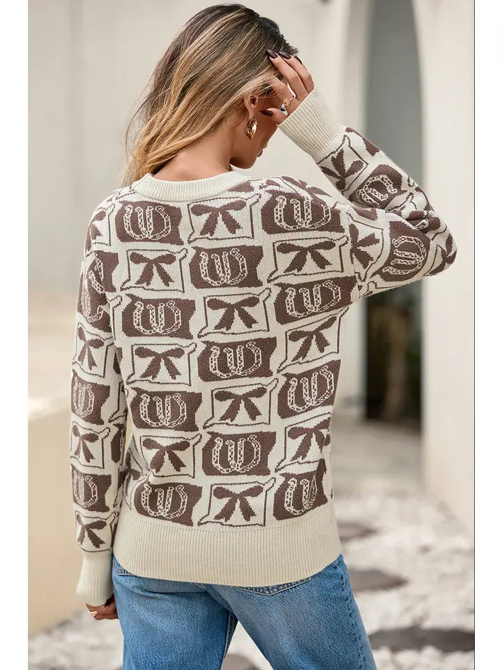 Western Inspired Bow Sweater