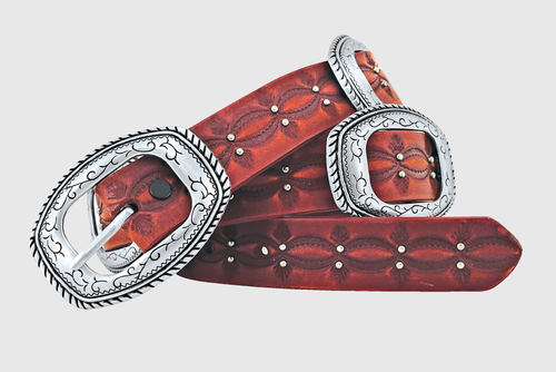 Wrangler Ladies Red Concho Belt