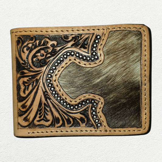 Floral Cowhide BI-Fold Wallet