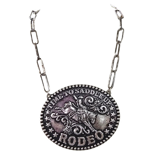 Time To Saddle Up Buckle Necklace