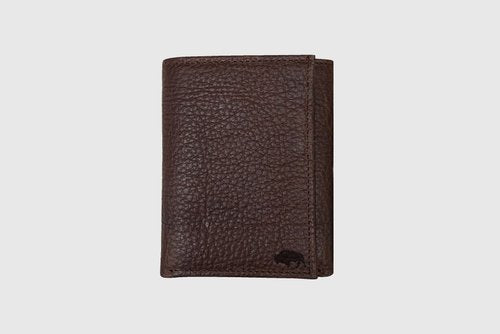 BROWN BISON LEATHER TRIFOLD WALLET