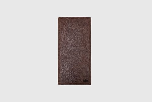 BROWN LEATHER BISON RODEO WALLET