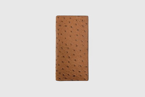 TAN OSTRICH PRINT RODEO WALLET