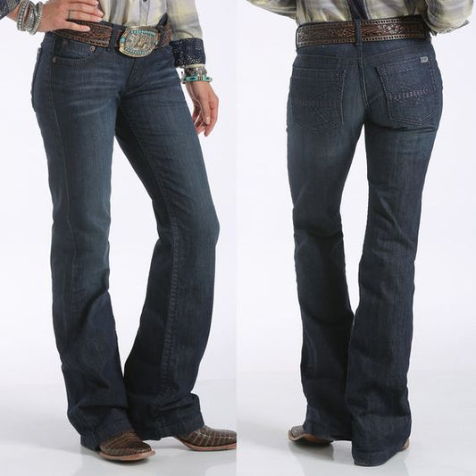 CRUEL JAYLEY DARK WASH MID RISE TROUSER