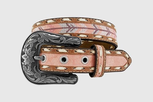 ROPER GIRL'S PINK LEATHER ARROW BELT