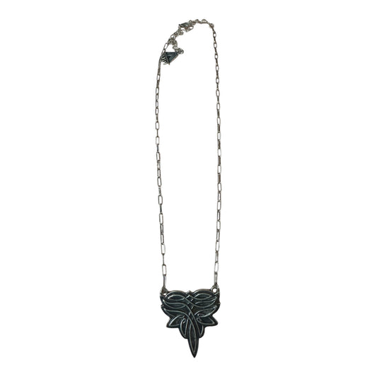 Silver Boot Stitch Silver Chain Necklace