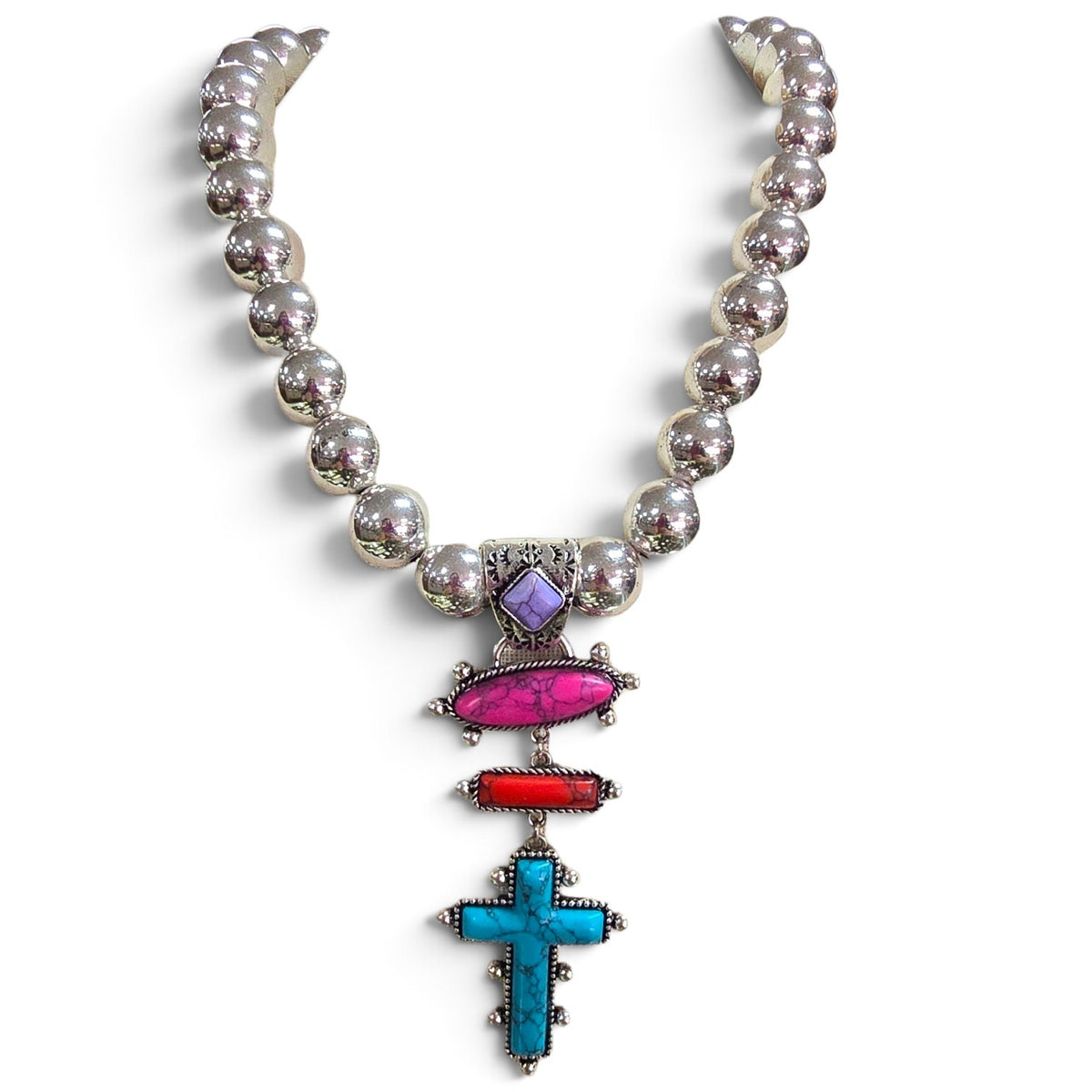 Multi-Color Beaded Faith Necklace