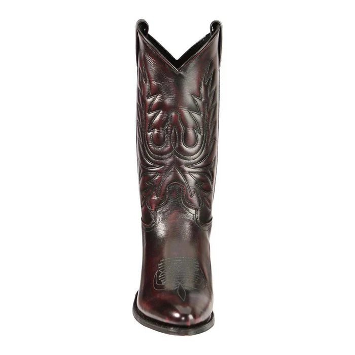 Abilene Black Cherry Cowhide Narrow Round Toe Cowboy Boot