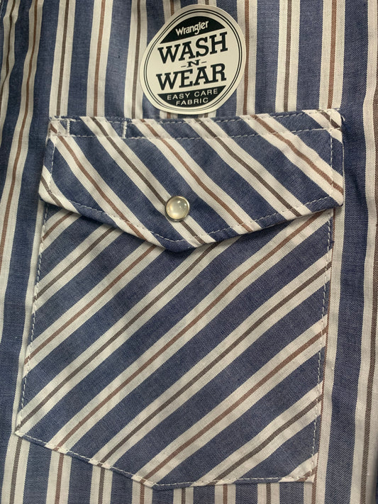 WRANGLER MEN'S WASH N WEAR SHORT SLEEVE BUTTON UP