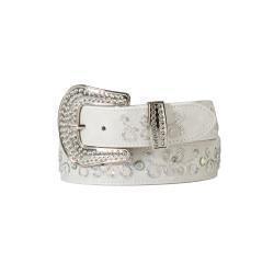 Angel Ranch Ladies White Scrolling AB Sequins Belt
