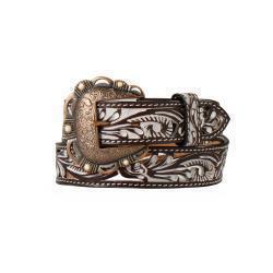 Angel Ranch White Wash Filigree Brown Belt