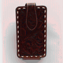 Ariat Large Brown Floral Embossed Cell Phone Case