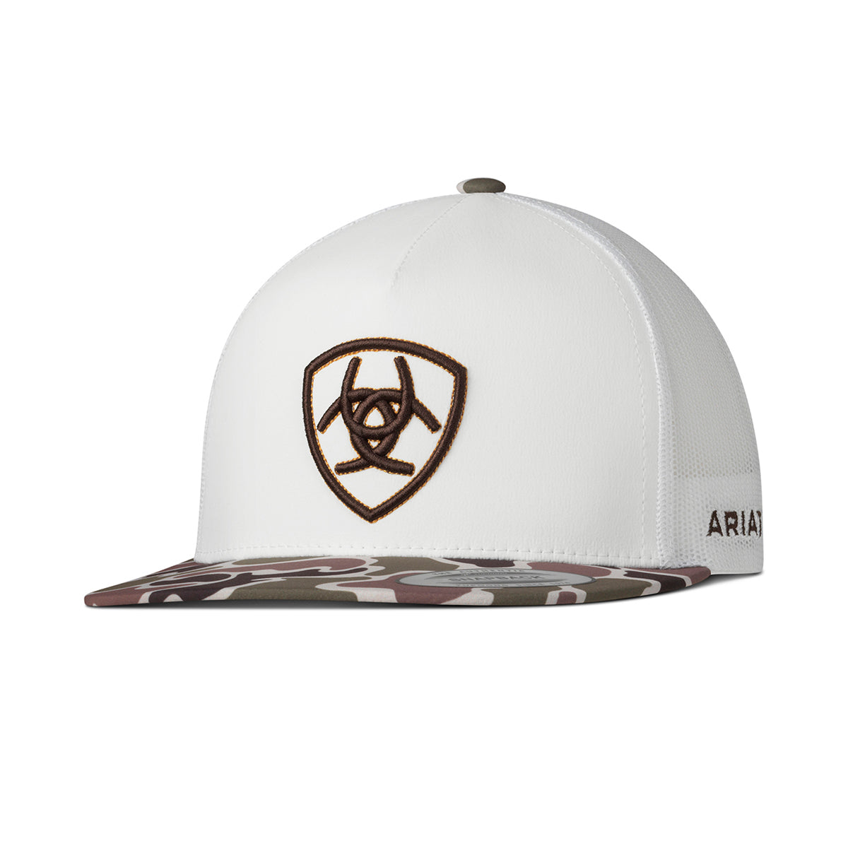 Ariat White Camo Brown Shield Cap