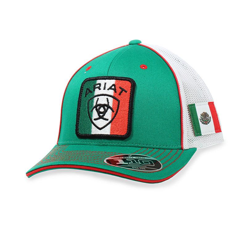 ARIAT MENS FLEXFIT GREEN MEXICO FLAG CAP