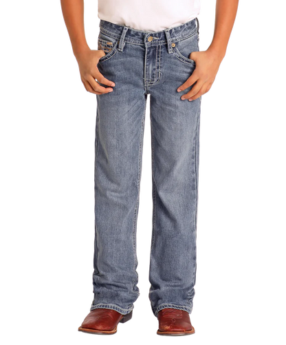 Rock & Roll Boys' Regular Fit Straight Stitch Bootcut Jeans
