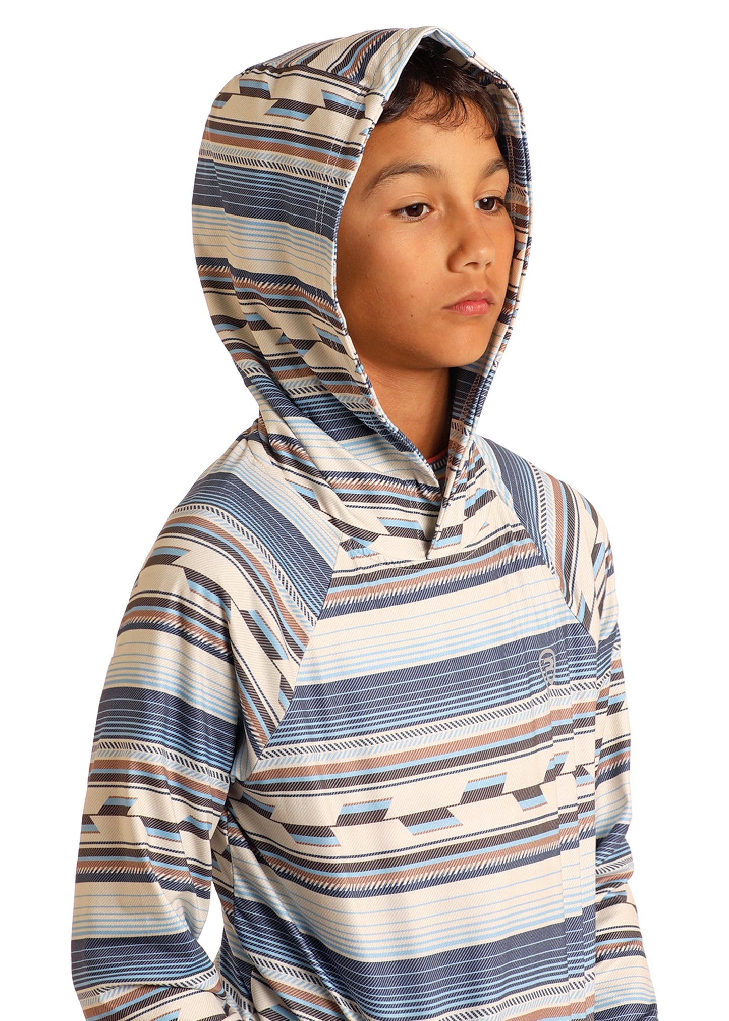 ROCK & ROLL BOYS BLUE PRINTED PREMIUM HOODIE