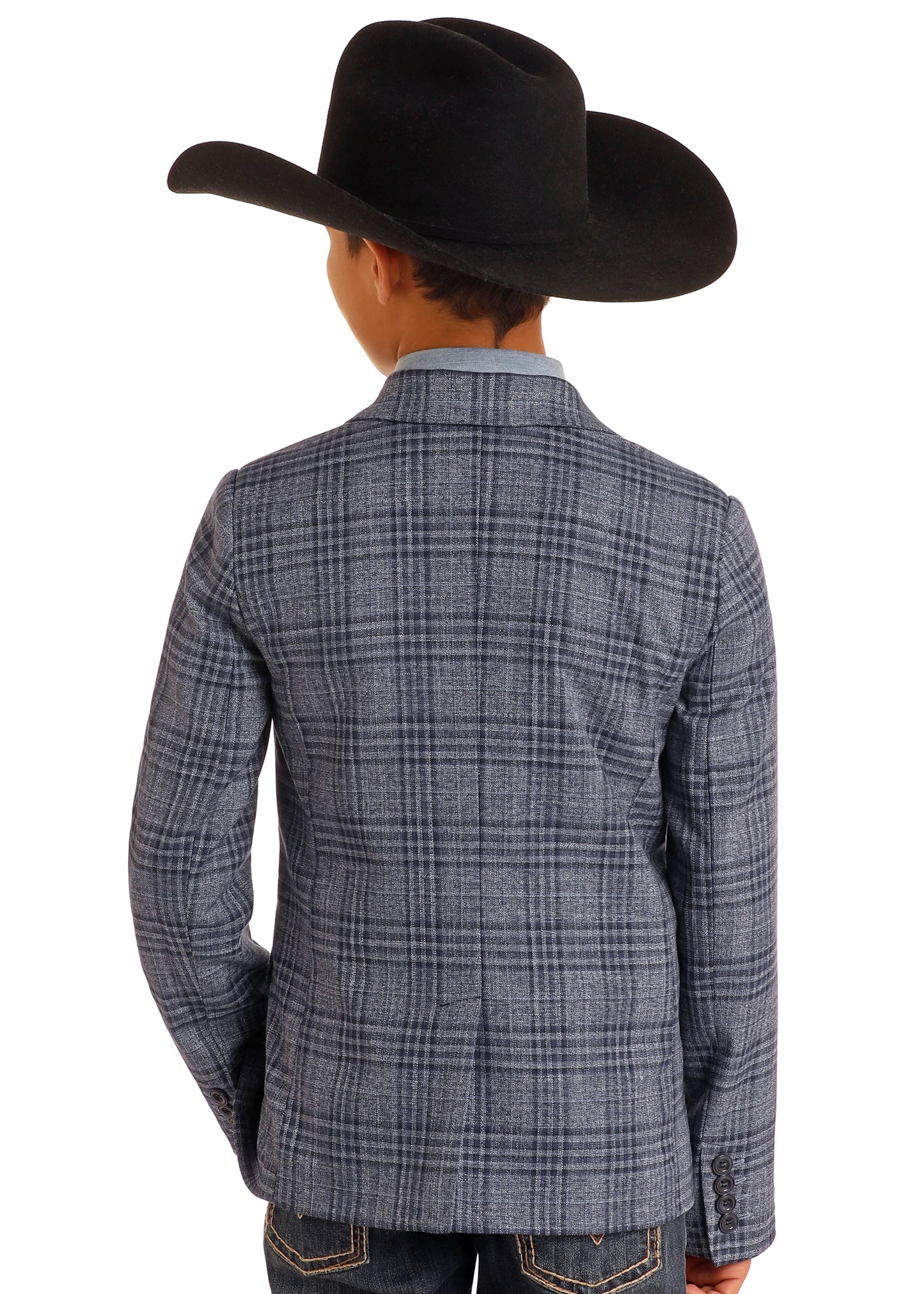 ROCK & ROLL BOY'S BLUE PLAID SPORTS COAT